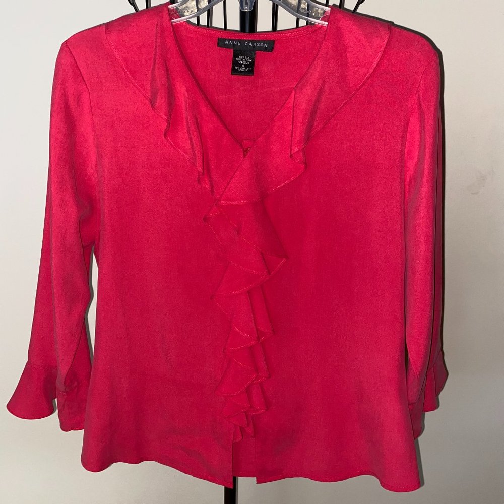 Anne Carson Pink Long Sleeve Blouse